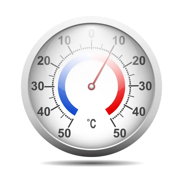 Termômetro redondo Celsius com sombra —  Vetores de Stock