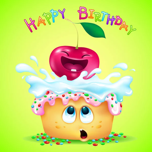 şirin duygusal cupcake ve komik kiraz