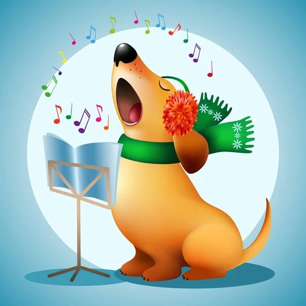Cartoon Funny Dog Singing Christmas Song Scarf Fur Earmuffs Stock Vector Image by ©laduhis72 #177627166 Cartoon Funny Dog Singing Christmas Song Scarf Fur Earmuffs Stock Vector Image by ©laduhis72 #177627166