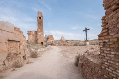 Belchite'nın şehir, Zaragoza, İspanya