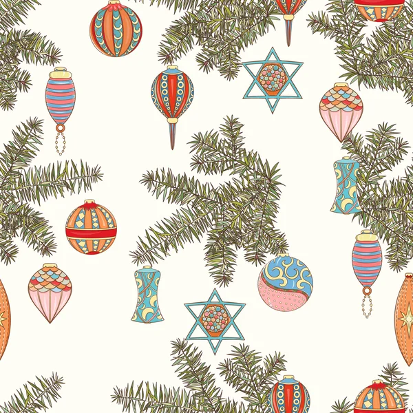 Christmas and New Year seamless pattern — Stock Vector