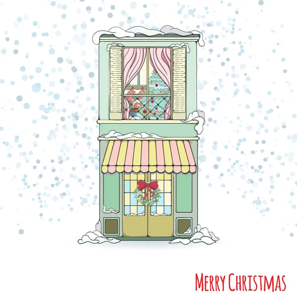 Різдвяний та новорічний будинок — стоковий вектор