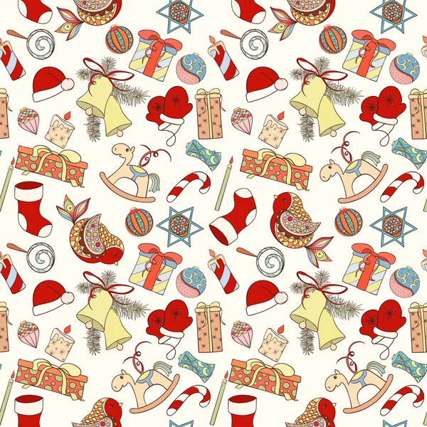 Christmas and New Year seamless pattern — Stock Vector