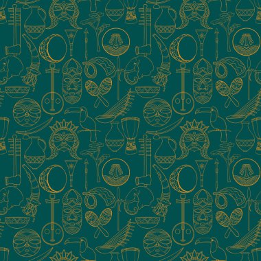 Elle çizilmiş dikişsiz afrika deseni