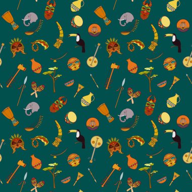 Elle çizilmiş dikişsiz afrika deseni