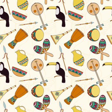 Elle çizilmiş dikişsiz afrika deseni