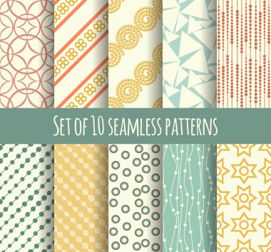 10 retro seamless modeli kümesi