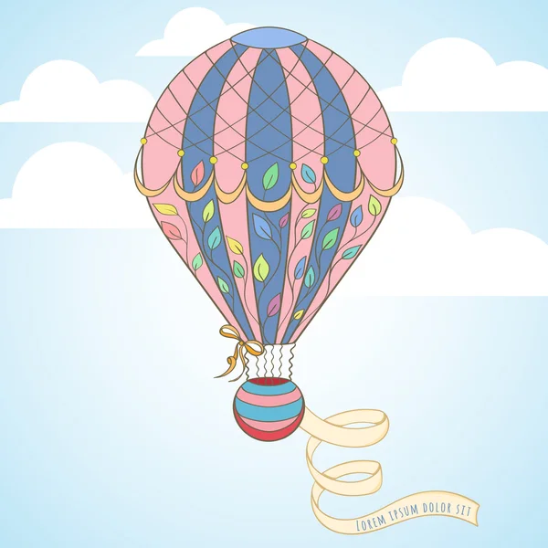 Hot air balloon in the sky invitation card