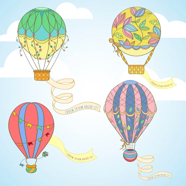 Воздушный шар с плакатом — стоковый вектор