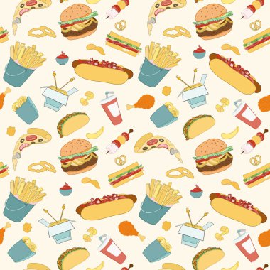 Çizilmiş vektör sorunsuz lokanta desen