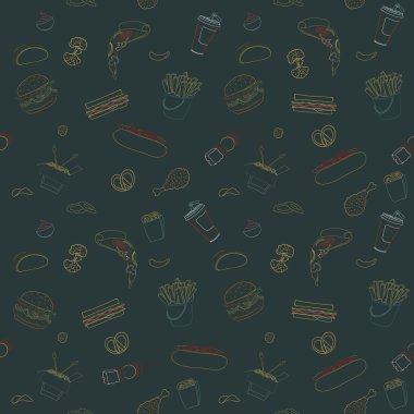 Çizilmiş vektör sorunsuz lokanta desen