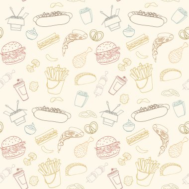 Çizilmiş vektör sorunsuz lokanta desen