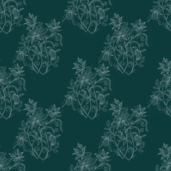 Bosquejo zentangle vector patrón floral sin costuras — Vector de stock