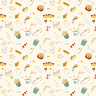 Çizilmiş vektör sorunsuz lokanta desen