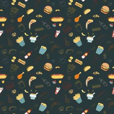 Çizilmiş vektör sorunsuz lokanta desen