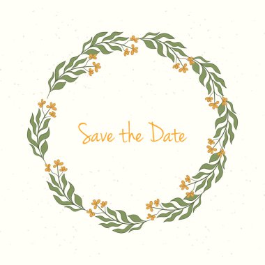 Elle çizilmiş çelenk davetiye.