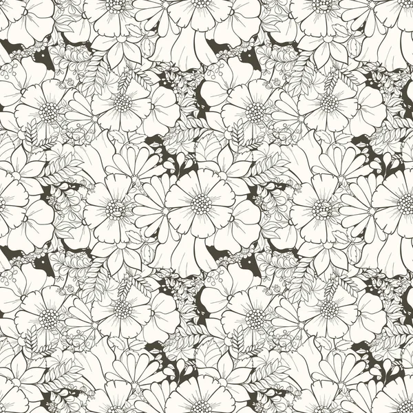 Patrón floral sin costuras — Vector de stock