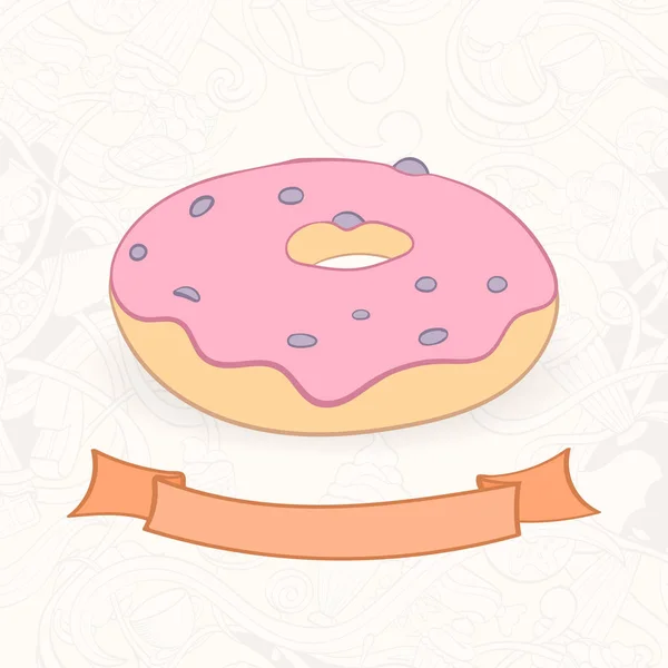 Donut estilo doodle desenhado à mão —  Vetores de Stock