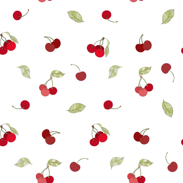 Seamless pattern with cherries — Stock Vector © AnnaReichel #7148836