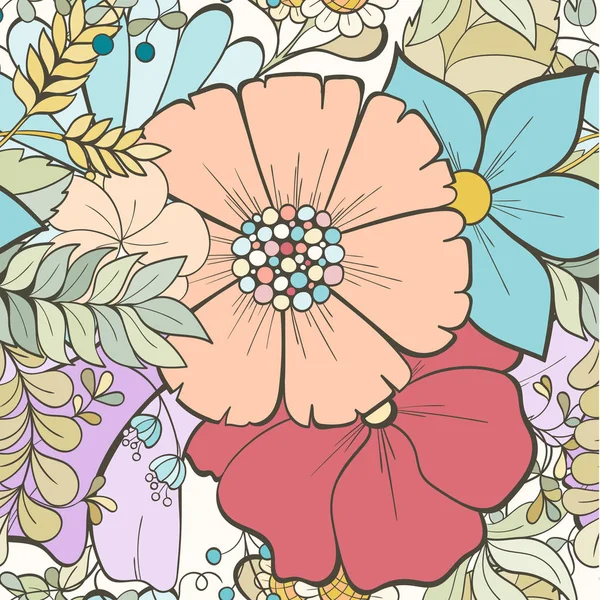 Kleurrijke naadloze bloemenpatroon — Stockvector
