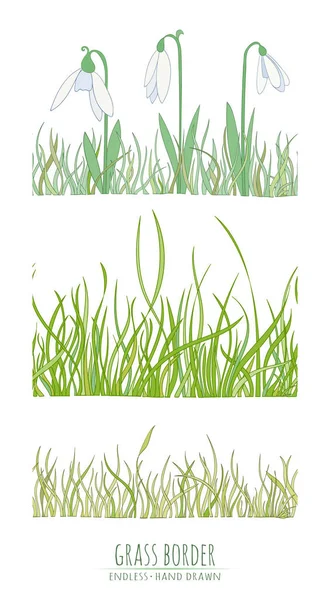 Gräs naturlig gräns — Stock vektor