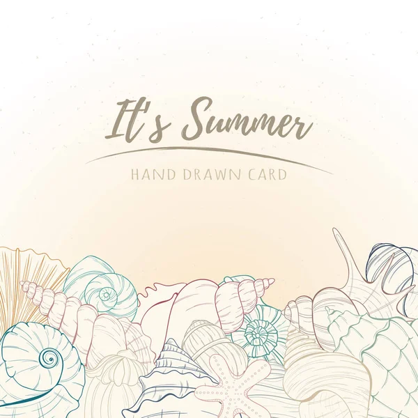夏の楽園の休日海洋カード — ストックベクタ