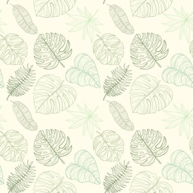 Desen sorunsuz tropikal palmiye yaprakları