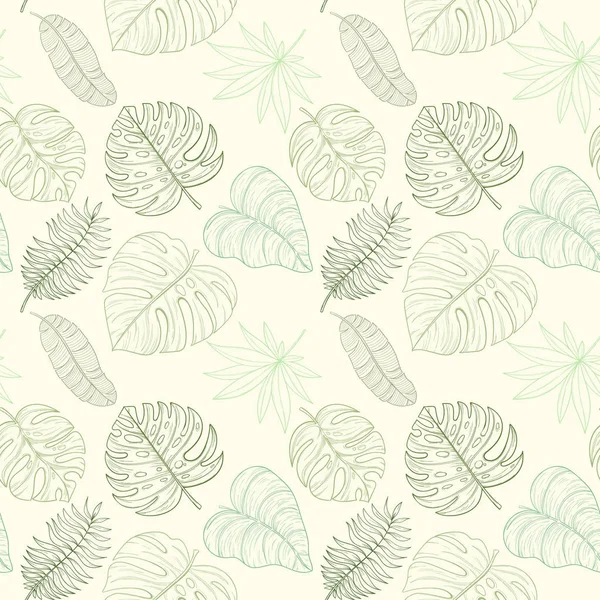 Motif de feuilles de palmier tropical sans couture — Image vectorielle