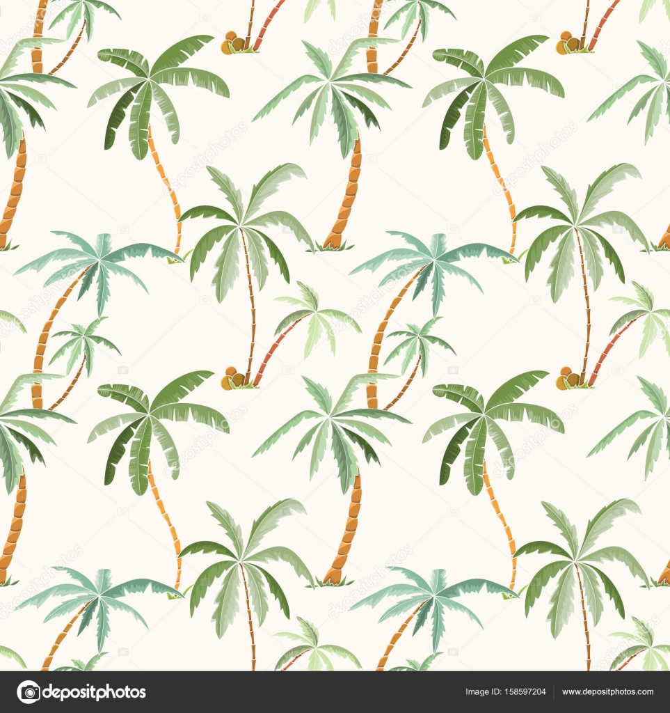 Seamless Tropical Palms Pattern Vector Image By C Mespilia Vector Stock