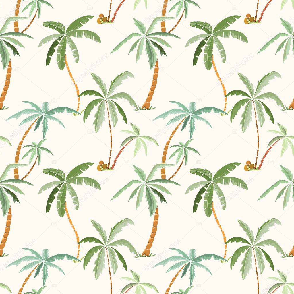 Seamless tropical palms pattern