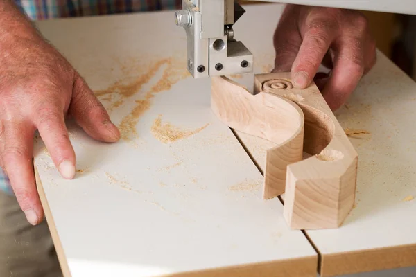 Carpenter tools on wooden table with sawdust. Circular Saw. — Stock Photo, Image