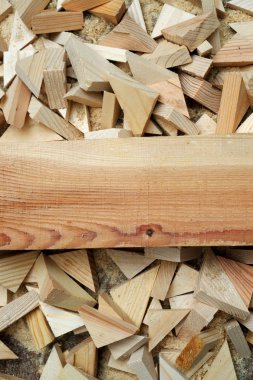 Marangoz araçları talaş ahşap tablo.