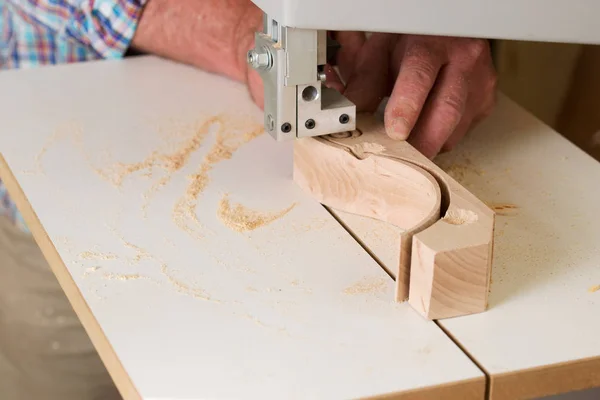Carpenter tools on wooden table with sawdust. Circular Saw. — Stock Photo, Image