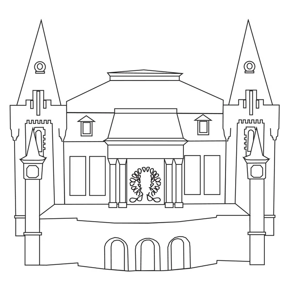Drawing of a building architecture — ストックベクタ