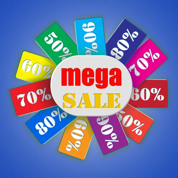 Mega sale. Bright banner — Stockový vektor