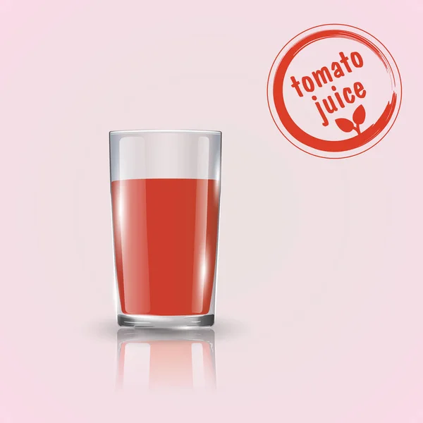 Du jus de tomate. Un verre de jus de tomate — Image vectorielle