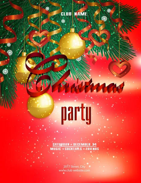 Poster Christmas party. New, original,  trendy — Stock Vector