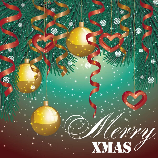 Poster Feliz Navidad. Ilustración vectorial — Vector de stock