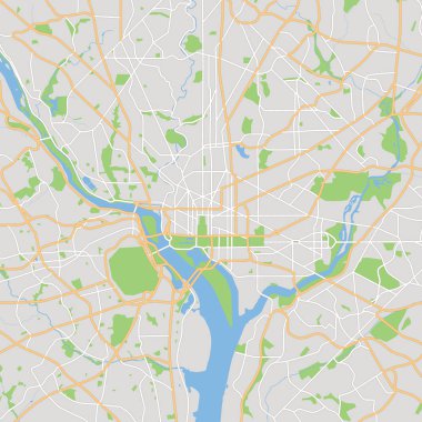 Washington DC vektör harita.