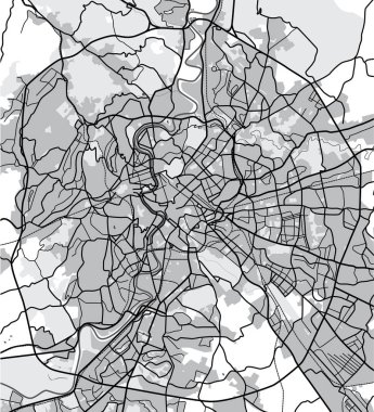 Siyah - beyaz vektör Roma Haritası