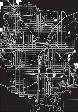 Siyah - beyaz vektör harita Las Vegas, ABD.