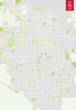 Las Vegas, ABD vektör harita. Şehir planı Las Vegas