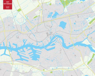 vector map of Rotterdam, Netherlands. City plan Rotterdam clipart