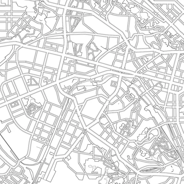 Schwarz-Weiß-Zeichnung einer Landkarte der Stadt Kiew — Stockvektor