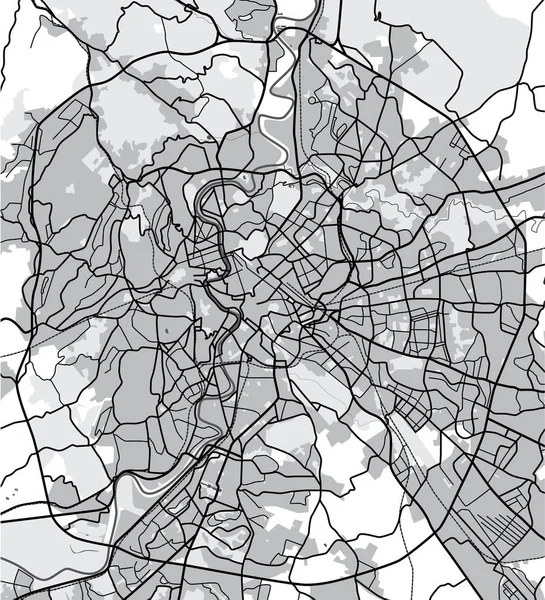 Schwarz-weiße Vektorkarte von Rom — Stockvektor