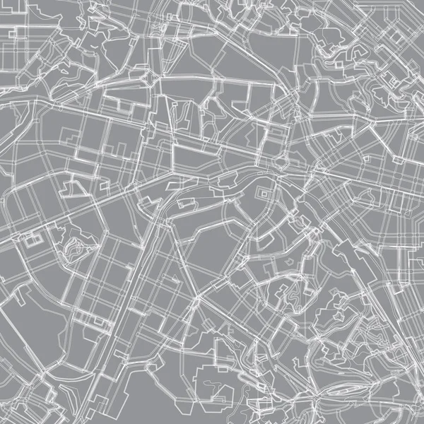 灰色 - キエフの白いベクトル マップ。都市計画キエフ — ストックベクタ