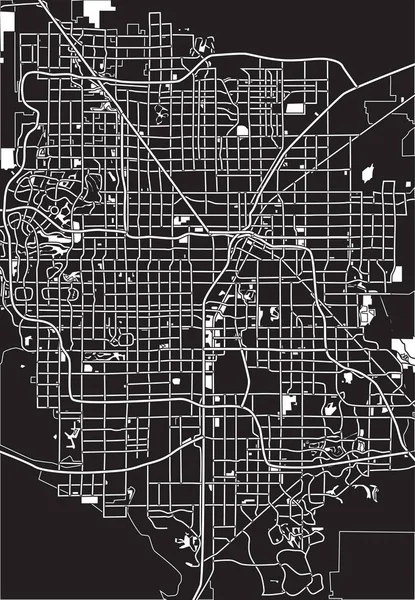 ブラック - ラスベガス、アメリカ合衆国の白いベクトル マップ. — ストックベクタ