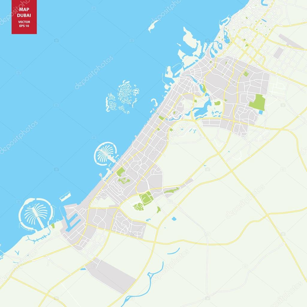 Vector map Dubai