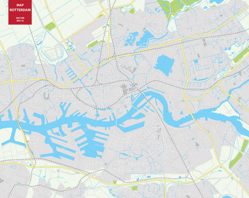 vector map of Rotterdam, Netherlands. City plan Rotterdam