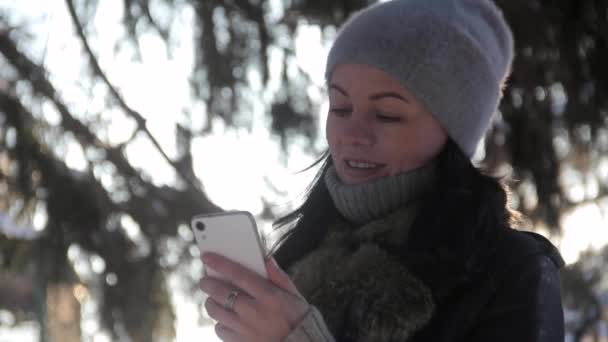 Chamada de vídeo via smartphone — Vídeo de Stock